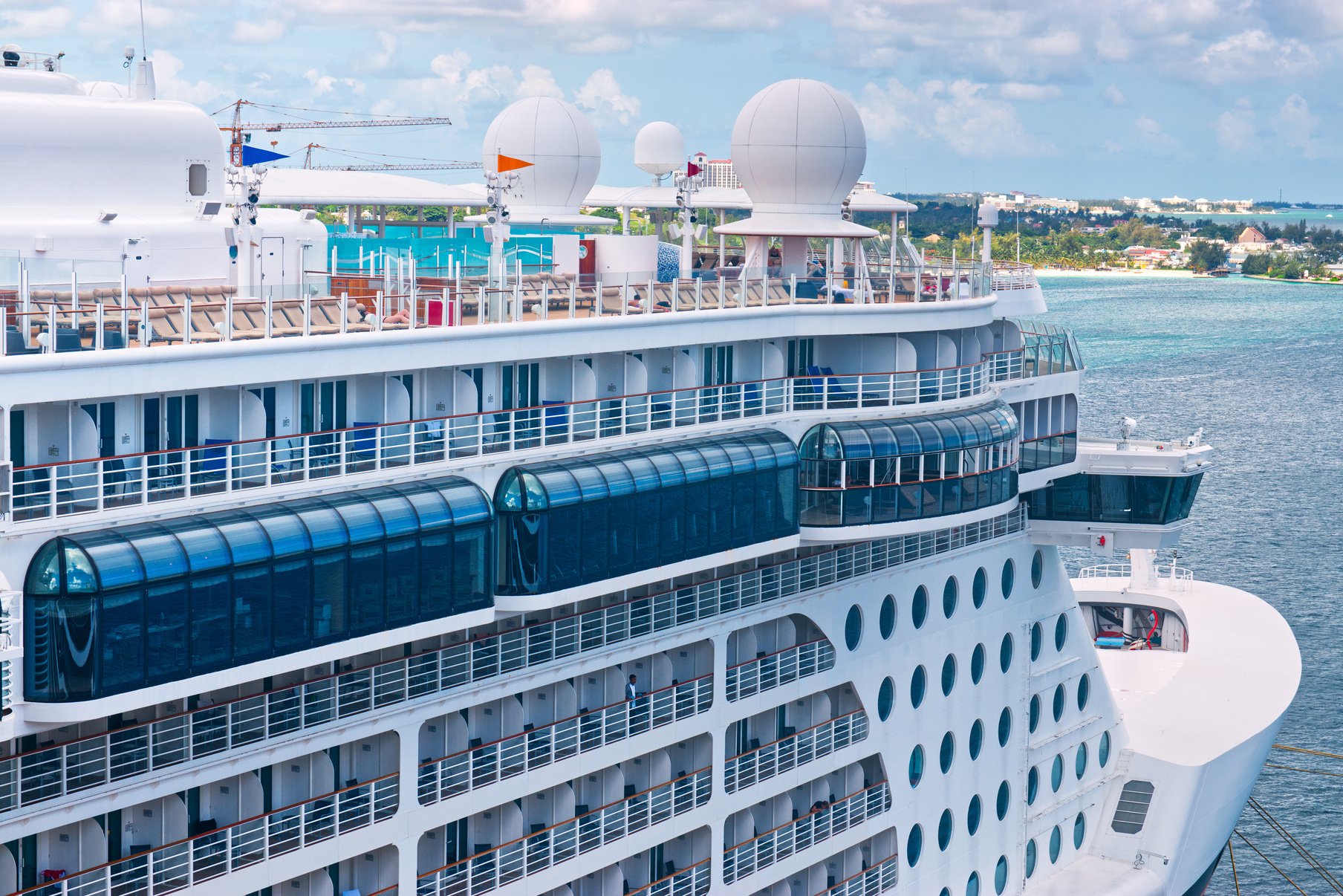 An Aerial Photography of a Cruise Ship on the Sea